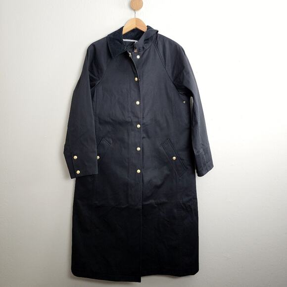 J.Crew NWT Long Barn Coat Black Waxed Twill Small Removable Quilted Vest - Picture 6 of 16